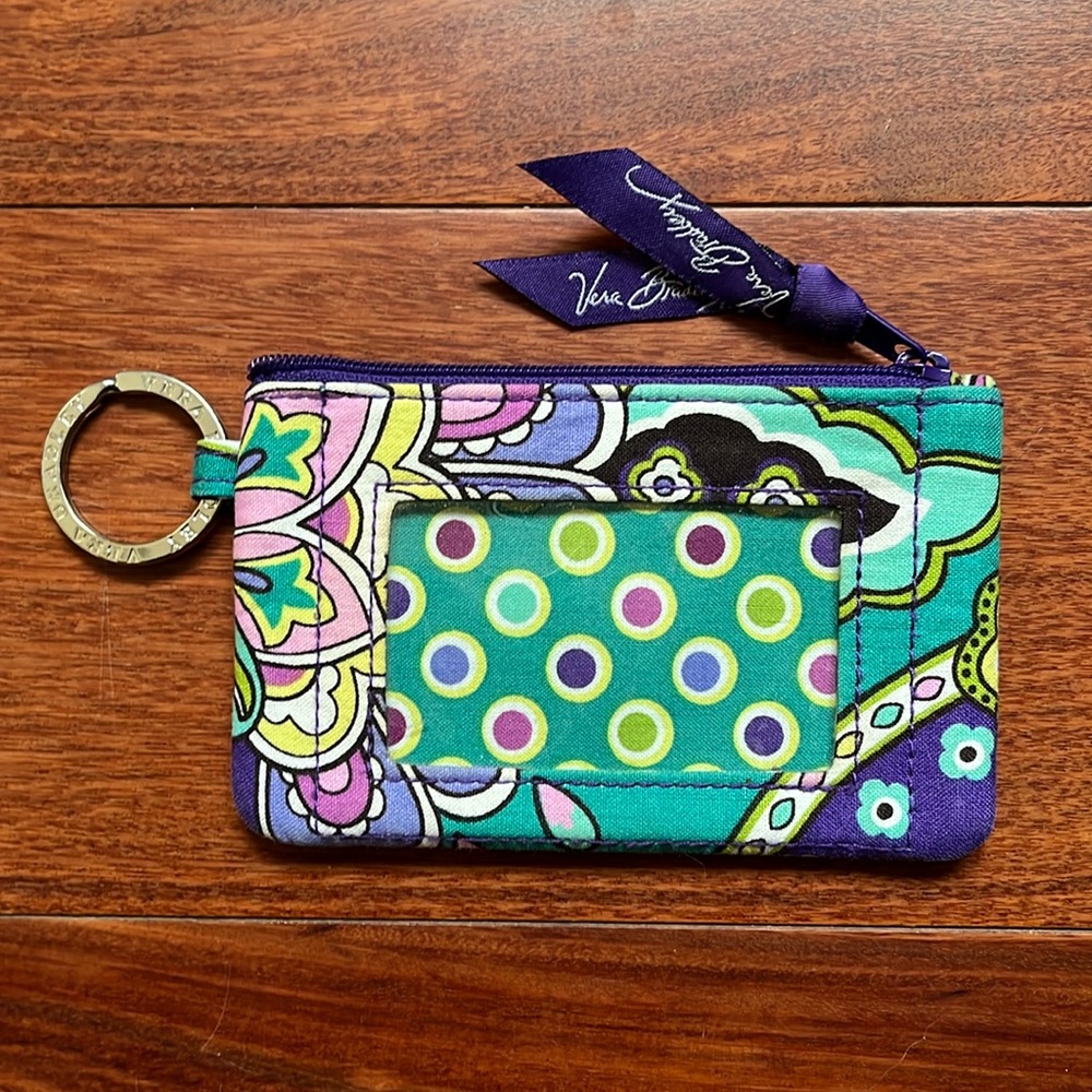 Vera Bradley ID Zippered Coin Case with Key Ring